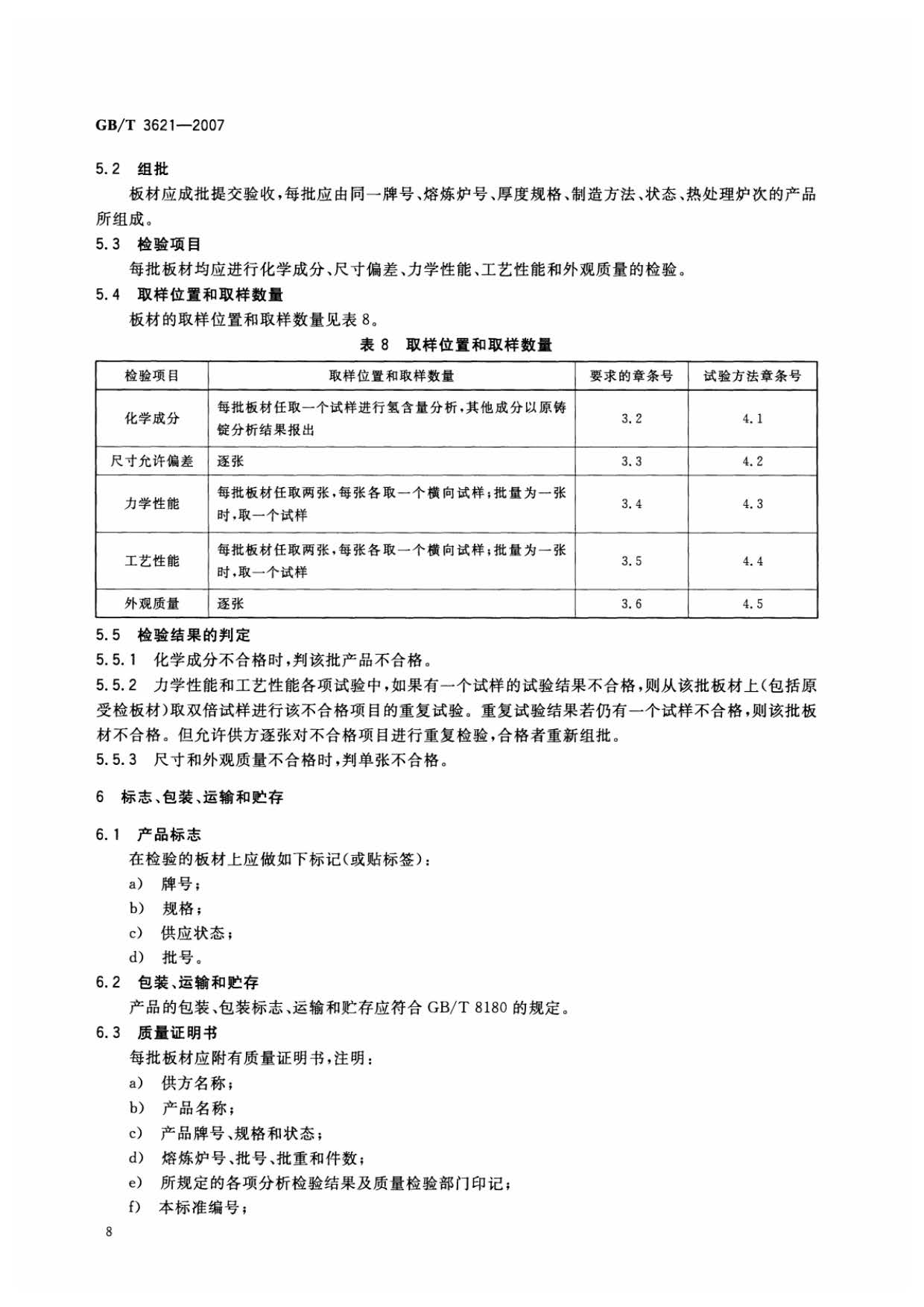 鈦及鈦合金板材國(guó)家標(biāo)準(zhǔn) GB/T 3621—2007 鈦及鈦合金板材國(guó)家標(biāo)準(zhǔn) GB/T 3621—2007