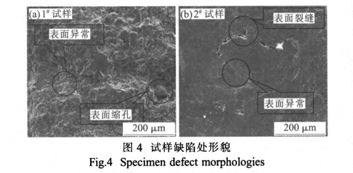 試樣缺陷處形貌 試樣缺陷處形貌